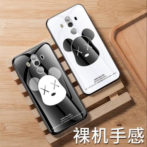 BONVAN Glass Case For Huawei Y5 Y6 Y7 Y9 Pro Prime 2019 2018 2017 Hard Cover Huawei A5S Y6S Y8S Enjoy Z 20 10e Bear Couqe Capa