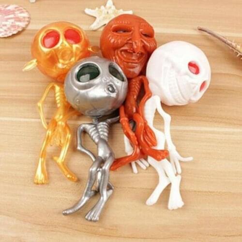 Luminous Alien Decompress Vent Toys Antistress Relieve Gadget Toy Soft Cute Funny Jokes Squeeze Skull Prank Gift For Adult Kids