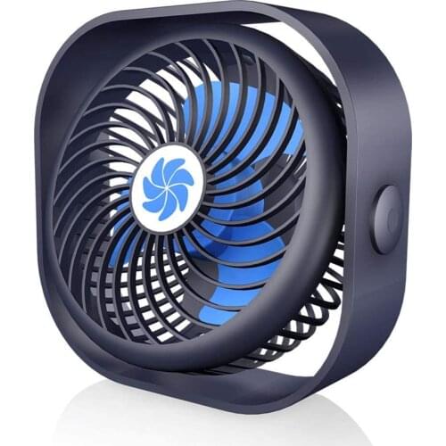 Quiet Portable USB Desk Fan Mini Personal Desktop Table Cooling Strong Wind for Home,Office,Dormitory,Desktop,Travel Blue Black
