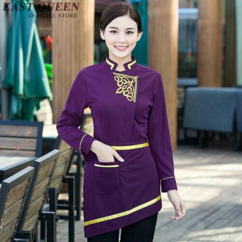 Restaurant waitress uniforms women men chinese restaurant uniforms uniform hotel staff new design hotel uniform AA444