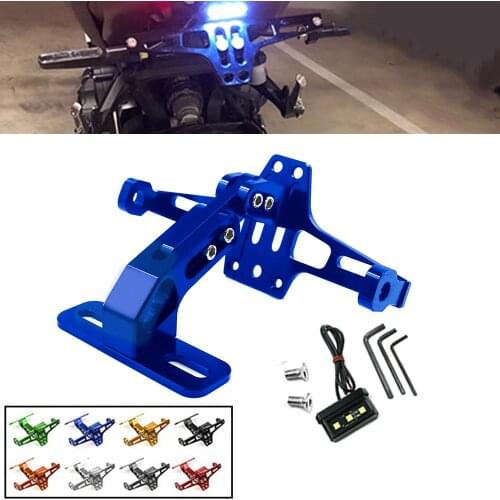 Universal CNC Rear License Plate Mount Holder Frame LED Light For Suzuki GSF 250 400 1200 1250 600 600S 650 650S 650N BANDIT