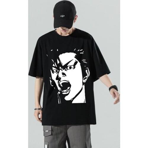 High Quality T-shirt Men Summer New Top Fashion 100% Cotton Breathable Japanese Street T-shirt Plus Size Hip Hop Print Tee S-5XL