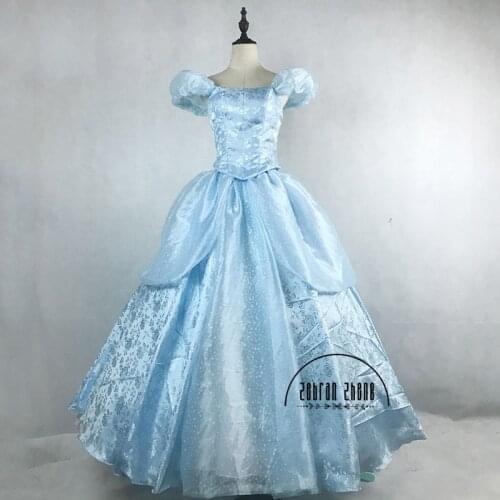 Top Quality Cinderella Princess Cosplay Costume For Adult Womens Cinderella Dress Costumes