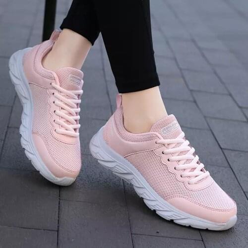 Y22 Womens Loafers 2021 Fashion Breathable Walking Light Mesh Lace Up Flat Shoes Sneakers Women Tenis Feminino Zapatillas Mujer