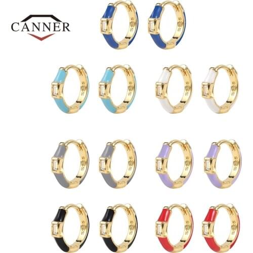 CANNER Colorful Piercing Cartilage Circle Earrings Valentines Day Couple Gift Hoop Earring for Women Fashion Jewelry Pendientes