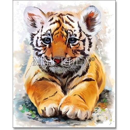 Animal Diamond Embroidery 5D DIY Diamond Painting Cute Tiger Diamond Painting Cross Stitch Rhinestone Decoration NEW YEAR Gift