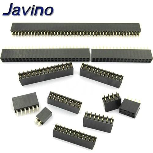 10PCS Double Row Pin Female Header Socket Pitch 2.54mm 2*2p 3p 4p 5p 6p 8p 10p 12p 40p Pin Connector