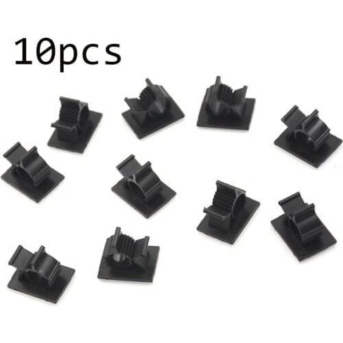 10 Pcs/lot Black Adjustable Adhesive Backed Nylon Wire Clip Organizer Space Saving Desk Accessories Office Supplies
