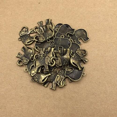 2.5cm Hot Sell Retro elephant Charms Pendants for Necklace Bracelet Jewelry Making DIY Handmade 5ps