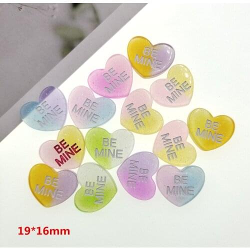 20pcs/lot kawaii flat back resin colorful heart new arrival DIY resin craft accessories