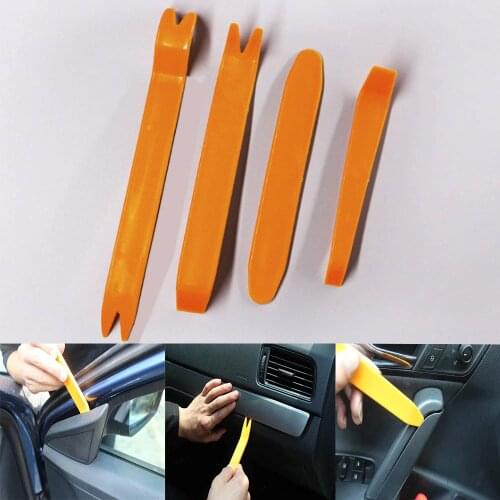 4 Pcs Yellow Car Disassembly Tool Audio Removal Trim Panel Dashboard Car DVD Player Auto Removal Audio Special Disassembly Tool