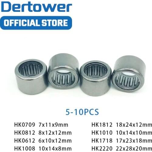 Free shipping Drawn Cup Needle Roller Bearing HK1718 HK0709 HK2220 HK0812 HK0612 HK1008 HK1812 HK1010 HK1212