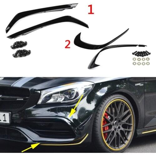 6PCS Front Bumper Under Splitter Spoiler Canards Air Knife for Benz a Class W176 A180 A200 A220 A250 AMG A45 2016-2018