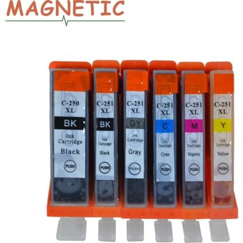 6PCS PGI250 CLI251 Printer Ink Cartridge for Canon IP7220 MG5420 MG5422 MX722 MX922 MG5520 MG6420 MG5522 MG6620 IX6820 pgi 250