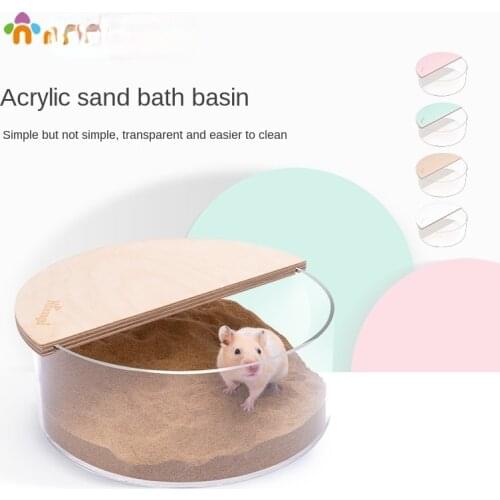 Pet Hamster Small Animal Accessories Feeding Supplies Cages Toys Acrylic Sand Bath Basin