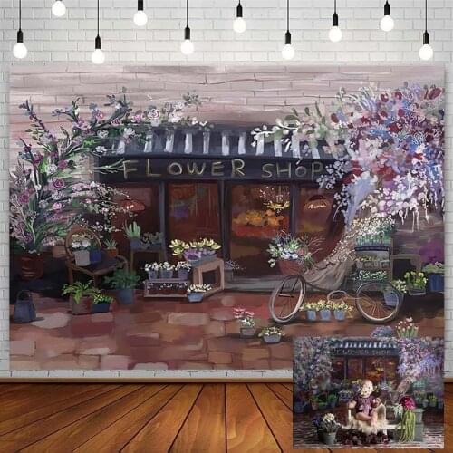 Baby Shower Newborn Backdrop Flower Shop Brick Wall Girl Birthday Photography Background Photo Studio Photocall Photozone Props