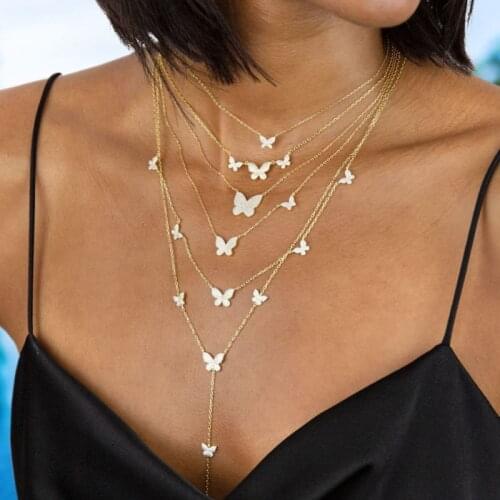 European and American Trend Butterfly Element Necklace Micro-inlaid Zircon Clavicle Chain Ins Jewelry New Necklace 2020