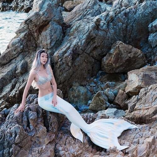 Exquisite mermaid super long tail princess dress without Monofin adult mermaid swimsuit cosplay costume swimming aquarium show