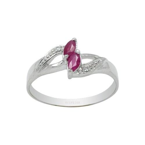 Classic Ruby Engagement Ring for Woman 2mm*4mm Natural Ruby Silver Ring 925 Silver Ruby Jewelry Gift for Woman