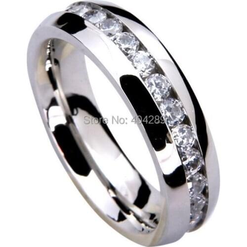 Never fade Full Czech Rhinestones 36pcs Stainless steel Engagement Wedding Bands Rings Wholesale Fashion Jewelry