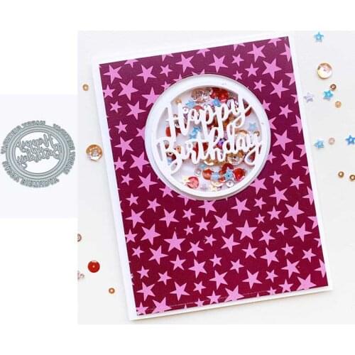 Round of Happy Metal Cutting Dies Scrapbook Diary Decoration Stencil Embossing Template DIY Greeting Card Handmade New for 2021