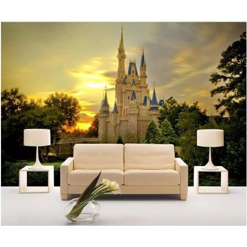 WDBH custom mural 3d photo wallpaper Dusk Castle Woods Landscape living room home decor 3d wall murals wallpaper for wall 3 d
