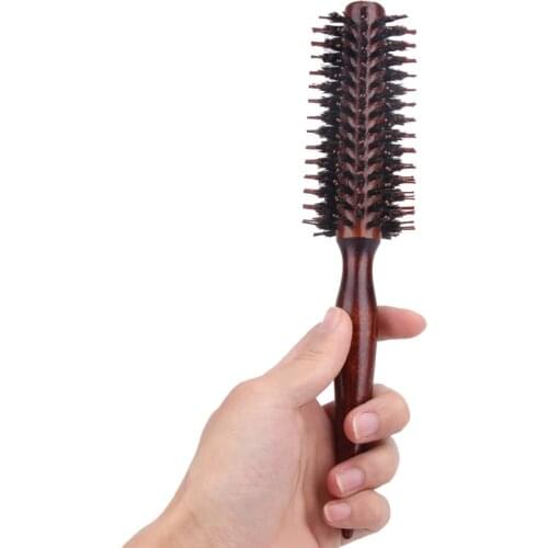 Natural Boar Bristle Hairbrush Massage Comb Anti-static Scalp Paddle Brush Wooden Handle Salon Barber Hair Brush Styling Tool