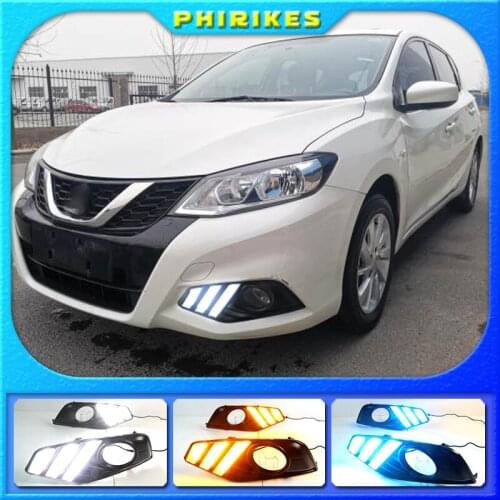 New upgraded version top quality led drl daytime running light with yellow turn signal for Nissan New Nissan Tiida Only 2017-18