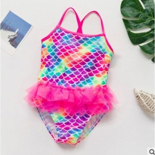 New 2021 Girls Swimwear 3~8 Years Mermaid Swimsuit One-piece Children Swimwear High Quality Kids Swimming Suit Beachwear