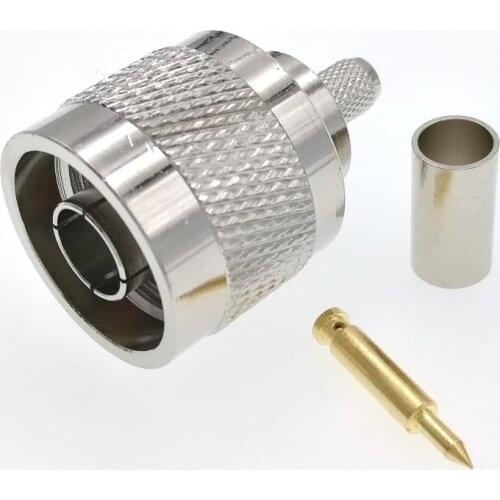 50pcs N Male Plug Crimp For RG58 RG142 RG400 LMR195 Cable RF Connector High quality