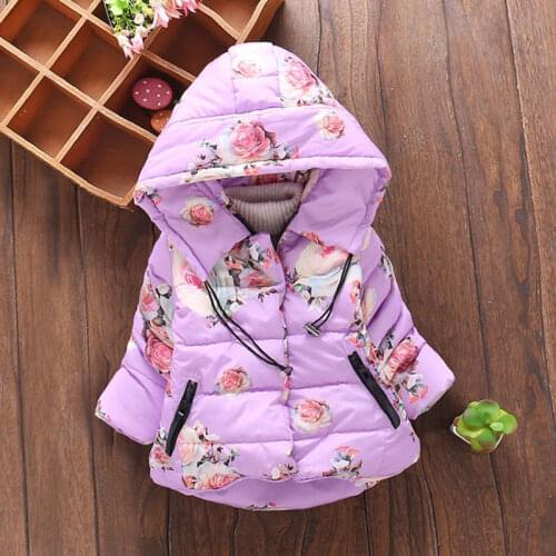 For Baby girl autumn winter clothing cotton jacket outerwear infant baby girl outfits clothes casual sports hooded jackets coats