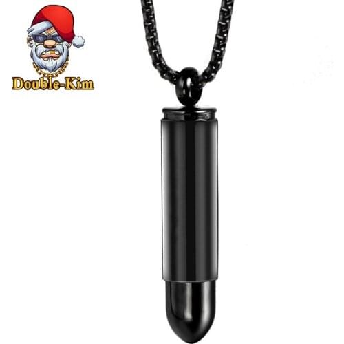Hollow Bullet Men Necklace Hip-Hop Street Culture Titanium Stainless Steel Gold Classic Black Chain Necklace Fashion Man Jewelry