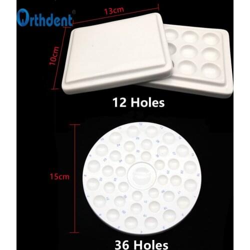 1 Pc Dental Porcelain Mixing Watering Moisturizing Plate Ceramic Palette Wet Tray Thermal Insulation Dentistry Tool 12/36 Holes