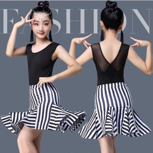 Girls Latin Dance Dress Kids Dancing Set For Girl Cha Cha Flamengo Tango Salsa Dress Competition Latin Dance Skirt Top suits 2pc