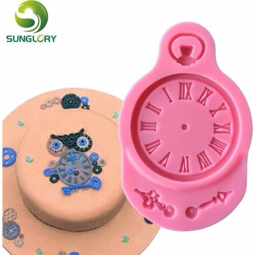 Fondant 3D Clock Silicone Mold DIY Pastry Pocket Watch Mould For Cupcake Decoration Sugar Craft Baking Cake Decorating Tools