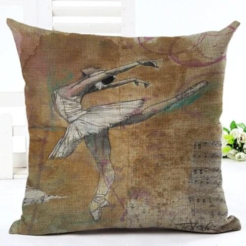 Pop Art Ballet Print Custom Car Cushion Cover Decorative Pillowcase Pillow Case for sofa home decor funda cojines 45x45cm