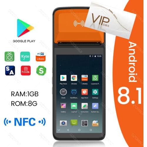 POS PDA Handheld device Pos terminal built in thermal bluetooth printer 58mm wifi Android Rugged PDA Barcode Camera 1D 2D