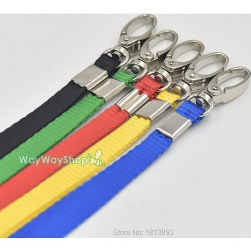 20 PCS Lanyard Neck Straps Swivel ID card Badge Clip Black Mix-color 450 mm x 10 mm ( 16 x 7/16 inch)
