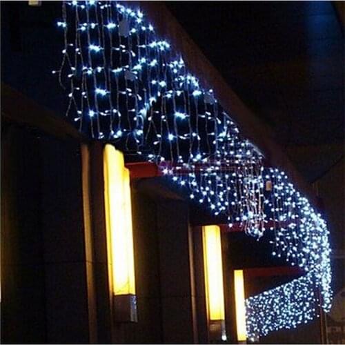 4pcs Christmas Garland LED Curtain Icicle String Light droop 0.4-0.6M 5m 96Led Indoor LED Party Stage Outdoor Decorative Light