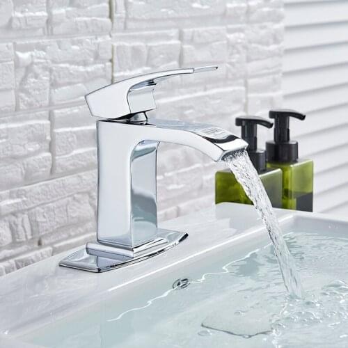 Colorful Basin Faucet Waterfall Basin Faucet Deck Mounted Hot and Cold Water Basin Mixer Faucet