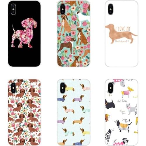 Dachshund Doxie Flower Dog Puppy For LG G3 G4 Mini G5 G6 G7 Q6 Q7 Q8 Q9 V10 V20 V30 X Power 2 3 K10 K4 K8 2017 Soft Shell Covers