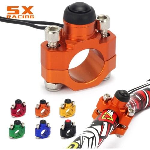 Motorcycle CNC Universal Kill Switch Stop Start Button With Rotating Bar Clamp For KTM HONDA YAMAHA KAWASAKI SUZUKI Drit Bike