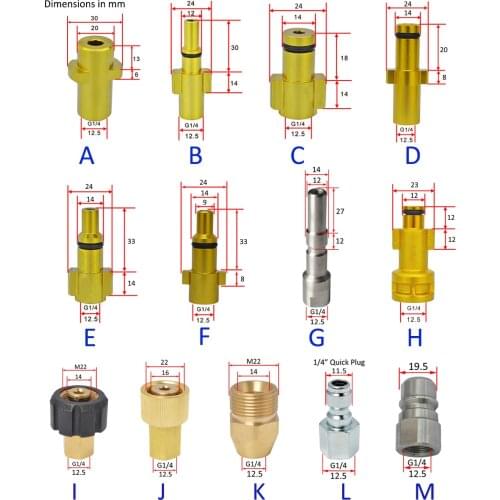 High Pressure Water Gun Connector For Karcher For Nilfisk Snow Foam Lance Foam Nozzle Adapter Car Washer