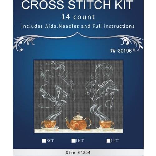 Top Quality Beautiful Counted Cross Stitch Kit Stroll in Winter Lace Snow Walk Walking House Home Bridge Tree dim 3