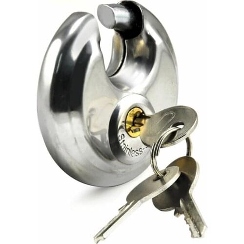 Security Padlock Stainless Steel Round Shape Disc Lock For Locking Doors Windows Bags Trunk Drawer Lock Cabinet Backpack Handbag
