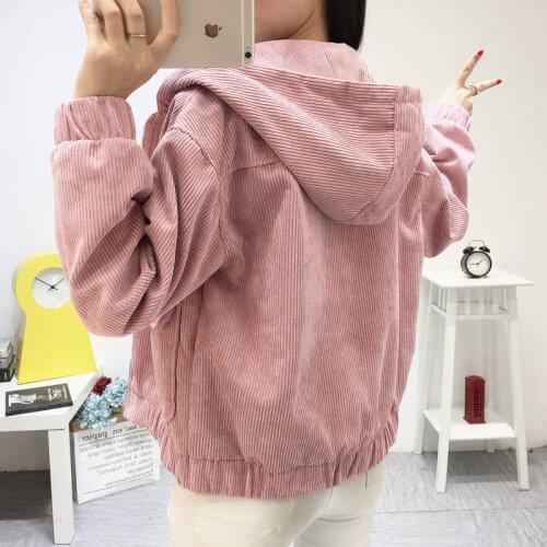 Jacket Chaqueta Coat Clothes Streetwear New 2019 Women Jacket Long Sleeve Turn-down Collar Outerwear Brown Corduroy Coat Jacket