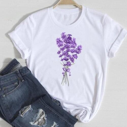 Women Watercolor Flower Beach Holiday 90s Fashion Cartoon Summer Graphic T Top Lady Print Tee Female Tshirts Clothes T-Shirt
