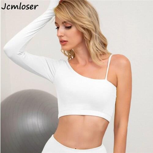 Women Sexy Sport Open Back T-shirt Long Sleeve Top Cropped Tops Women T-shirt Casual Tops White Fashion T-shirt 2021