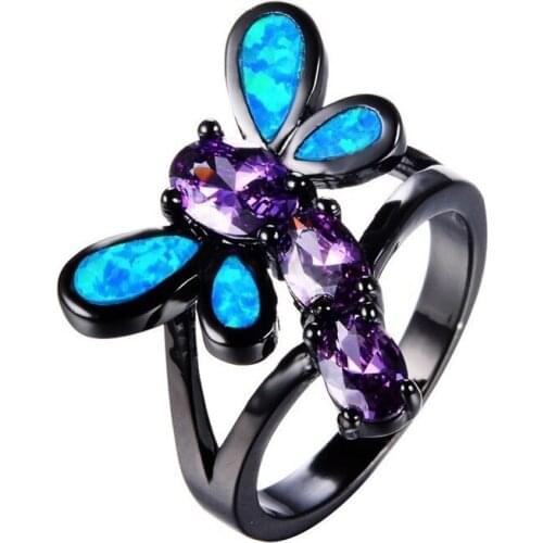 Lovely Dragonfly Ring Female Unique Design Sense The Best Choice for Wedding Banquet Engagement and Birthday Party Jewelry