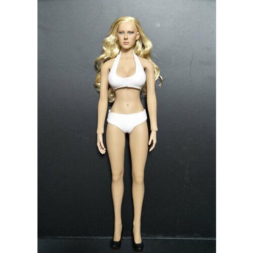 1:6th Figure Accessory White Sports Bikini Set For 12" Female Body Doll